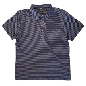 TOAD & CO Tempo SS Striped Polo Shirt Navy Blue Men’s Size Large